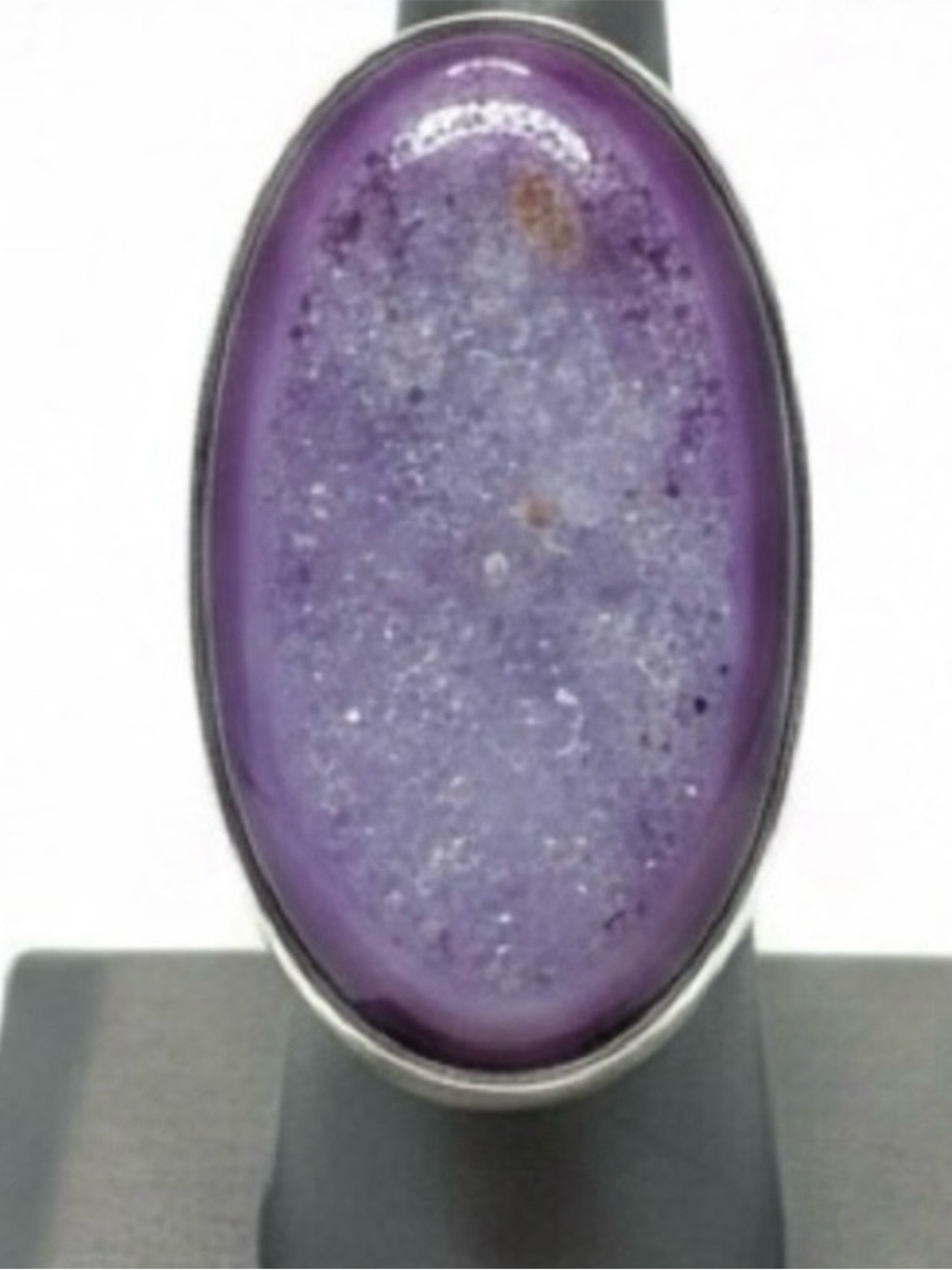 Amy Kahn Russell 925 Purple Druzy Statement Ring in Polished Sterling-Style Band